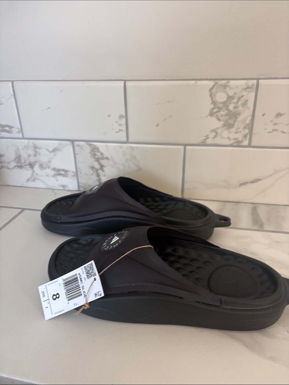Adidas by Stella McCartney Slide Shoes in Core Black Size 8 - Picture 4 of 7